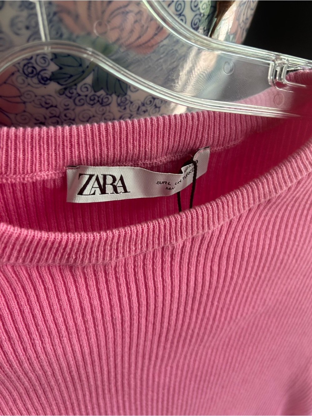 ZARA Hot Pink Ribbed Drawstring Crop Top Short Sleeve Y2K Women’s Small Tee - Picture 2 of 16